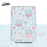 Blue Checkerboard Seashell Kindle Case, Kobo Case, Free Personalization